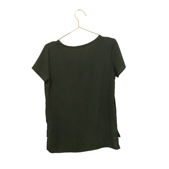 Soprano scoop neck dark green caree blouse size small - Picture 2 of 6